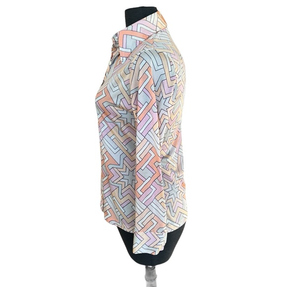 KOKOBAY BY ECCOBAY VINTAGE BUTTON DOWN SHIRT PUCCI-ESQUE PRINT SMALL - Picture 3 of 7
